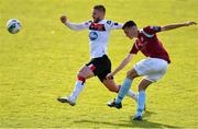 30 August 2020; Lee Devitt of Cobh Ramblers in action against Sean Murray of Dundalk during the Extra.ie FAI Cup Second Round match between Cobh Ramblers and Dundalk at St Colman's Park in Cobh, Cork. Photo by Eóin Noonan/Sportsfile