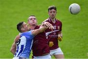 30 August 2020; Declan O'Mahony of Ballyboden St Enda's in action against from Brian Fenton of Raheny during the Dublin County Senior Football Championship Quarter-Final match between Ballyboden St Enda's and Raheny at Parnell Park in Dublin. Photo by Piaras Ó Mídheach/Sportsfile