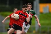 30 August 2020; Pauric Treanor of Truagh in action against Harry Monagan of Inniskeen during the Monaghan County Senior Football Championship Quarter-Final match between Truagh and Inniskeen at St Marys Park in Castleblaney, Monaghan. Photo by Philip Fitzpatrick/Sportsfile