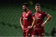 30 August 2020; Damian de Allende, left, and Shane Daly of Munster during the Guinness PRO14 Round 15 match between Munster and Connacht at the Aviva Stadium in Dublin. Photo by Ramsey Cardy/Sportsfile