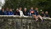 30 August 2020; Supporters watch the game from the local Dollardstown railway bridge, outside the ground, during the Meath County Senior Football Championship match between Skryne and Nobber at Fr Tully Park in Seneschalstown, Meath. Photo by Ray McManus/Sportsfile