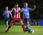 30 August 2020; Mark Dignam of UCD in action against David Cawley of Sligo Rovers during the Extra.ie FAI Cup Second Round match between UCD and Sligo Rovers at UCD Bowl in Belfield, Dublin. Photo by Stephen McCarthy/Sportsfile