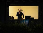 30 August 2020; WatchLOI commentator Des Curran during the Extra.ie FAI Cup Second Round match between UCD and Sligo Rovers at UCD Bowl in Belfield, Dublin. Photo by Stephen McCarthy/Sportsfile