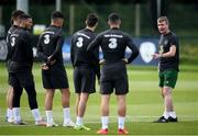 31 August 2020; Republic of Ireland manager Stephen Kenny talks to his players during a Republic of Ireland training session at the FAI National Training Centre in Abbotstown, Dublin. Photo by Stephen McCarthy/Sportsfile