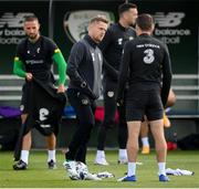 31 August 2020; Republic of Ireland coach Damien Duff with Seamus Coleman during a Republic of Ireland training session at the FAI National Training Centre in Abbotstown, Dublin. Photo by Stephen McCarthy/Sportsfile