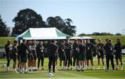 31 August 2020; Republic of Ireland players listen to manager Stephen Kenny during a Republic of Ireland training session at the FAI National Training Centre in Abbotstown, Dublin. Photo by Stephen McCarthy/Sportsfile