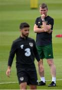 31 August 2020; Republic of Ireland manager Stephen Kenny and Shane Long, left, during a training session at the FAI National Training Centre in Abbotstown, Dublin. Photo by Stephen McCarthy/Sportsfile