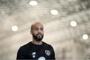 31 August 2020; Darren Randolph leaves the Sport Ireland National Indoor Arena ahead of a training session at the FAI National Training Centre in Dublin. Photo by Stephen McCarthy/Sportsfile