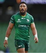 30 August 2020; Bundee Aki of Connacht during the Guinness PRO14 Round 15 match between Munster and Connacht at the Aviva Stadium in Dublin. Photo by Brendan Moran/Sportsfile
