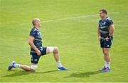 31 August 2020; Devin Toner, left, and Seán Cronin during Leinster Rugby squad training at the RDS Arena in Dublin. Photo by Ramsey Cardy/Sportsfile