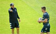 31 August 2020; Backs coach Felipe Contepomi in conversation with Jonathan Sexton during Leinster Rugby squad training at the RDS Arena in Dublin. Photo by Ramsey Cardy/Sportsfile