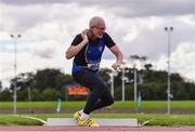 30 August 2020; Thomas McGrane of St. Peter's AC, Louth, competing in the Men's Shot Put event during day four of the Irish Life Health National Senior and U23 Athletics Championships at Morton Stadium in Santry, Dublin. Photo by Sam Barnes/Sportsfile