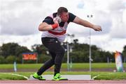 30 August 2020; Sean Breathnach of Galway City Harriers A, competing in the Men's Shot put event during day four of the Irish Life Health National Senior and U23 Athletics Championships at Morton Stadium in Santry, Dublin. Photo by Sam Barnes/Sportsfile