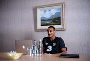 31 August 2020; Adam Idah during a Republic of Ireland virtual press conference with media at their team hotel in Castleknock, Dublin. Photo by Stephen McCarthy/Sportsfile