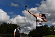 30 August 2020; Alana Frattaroli of Limerick AC, competing in the Women's Shot Put event during day four of the Irish Life Health National Senior and U23 Athletics Championships at Morton Stadium in Santry, Dublin. Photo by Sam Barnes/Sportsfile