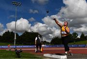 30 August 2020; Aoibhín McMahon of Blackrock AC, Louth, competing in the Women's Shot Put event during day four of the Irish Life Health National Senior and U23 Athletics Championships at Morton Stadium in Santry, Dublin. Photo by Sam Barnes/Sportsfile