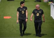 31 August 2020; Republic of Ireland coach Keith Andrews, left, and kitman Fergus McNally during a Republic of Ireland training session at the FAI National Training Centre in Abbotstown, Dublin. Photo by Stephen McCarthy/Sportsfile