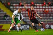 31 August 2020; James Finnerty of Bohemians in action against Jonathan Carlin of Cabinteely during the Extra.ie FAI Cup Second Round match between Bohemians and Cabinteely at Dalymount Park in Dublin. Photo by Piaras Ó Mídheach/Sportsfile