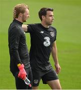 1 September 2020; Seamus Coleman, right, and Caoimhín Kelleher during a Republic of Ireland training session at FAI National Training Centre in Abbotstown, Dublin. Photo by Stephen McCarthy/Sportsfile
