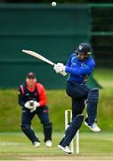1 September 2020; Stuart Thompson of North West Warriors plays a shot, and is caught behind by Northern Knights wicket-keeper Gary Wilson, during the 2020 Test Triangle Inter-Provincial Series match between Northern Knights and North West Warriors at North Down Cricket Club in Comber, Down. Photo by Seb Daly/Sportsfile
