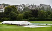 1 September 2020; A general view of rain covers on the pitch ahead of the 2020 Test Triangle Inter-Provincial Series match between Munster Reds and Leinster Lightning at The Mardyke Cricket Grounds in Cork. Photo by Sam Barnes/Sportsfile