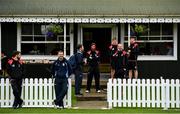 1 September 2020; Players from both sides watch on from the club house as rain delays play ahead of the 2020 Test Triangle Inter-Provincial Series match between Munster Reds and Leinster Lightning at The Mardyke Cricket Grounds in Cork. Photo by Sam Barnes/Sportsfile
