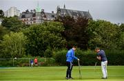 1 September 2020; Head Groundsman Matt Reed, right, and assistant Brandon Kruger, work on the pitch ahead of the 2020 Test Triangle Inter-Provincial Series match between Munster Reds and Leinster Lightning at The Mardyke Cricket Grounds in Cork. Photo by Sam Barnes/Sportsfile