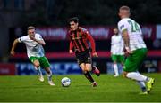 31 August 2020; Dawson Devoy of Bohemians in action against Mitchell Byrne of Cabinteely, left, during the Extra.ie FAI Cup Second Round match between Bohemians and Cabinteely at Dalymount Park in Dublin. Photo by Piaras Ó Mídheach/Sportsfile