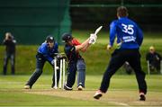 1 September 2020; Harry Tector of Northern Knights is bowled out by Andy McBrine of North West Warriors, right, during the 2020 Test Triangle Inter-Provincial Series match between Northern Knights and North West Warriors at North Down Cricket Club in Comber, Down. Photo by Seb Daly/Sportsfile