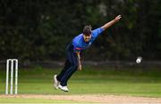 1 September 2020; Tyrone Kane of Leinster Lightning bowls a delivery during the 2020 Test Triangle Inter-Provincial Series match between Munster Reds and Leinster Lightning at The Mardyke Cricket Grounds in Cork. Photo by Sam Barnes/Sportsfile