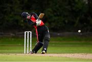 1 September 2020; Jonathan Garth of Munster Reds plays a shot during the 2020 Test Triangle Inter-Provincial Series match between Munster Reds and Leinster Lightning at The Mardyke Cricket Grounds in Cork. Photo by Sam Barnes/Sportsfile