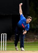 1 September 2020; Peter Chase of Leinster bowls during the 2020 Test Triangle Inter-Provincial Series match between Munster Reds and Leinster Lightning at The Mardyke Cricket Grounds in Cork. Photo by Sam Barnes/Sportsfile