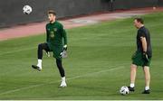 2 September 2020; Mark Travers and Republic of Ireland goalkeeping coach Alan Kelly during a Republic of Ireland training session at Vasil Levski National Stadium in Sofia, Bulgaria. Photo by Alex Nicodim/Sportsfile