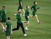 2 September 2020; Players, from left, Shane Duffy, James McClean and Harry Arter during a Republic of Ireland training session at Vasil Levski National Stadium in Sofia, Bulgaria. Photo by Alex Nicodim/Sportsfile