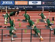 2 September 2020; Players stretch prior to a Republic of Ireland training session at Vasil Levski National Stadium in Sofia, Bulgaria. Photo by Alex Nicodim/Sportsfile