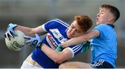 19 July 2019; Dan McCormack of Laois is tackled by Daire Newcombe of Dublin during the EirGrid Leinster GAA Football U20 Championship Final match between Laois and Dublin at Bord na Móna O’Connor Park in Tullamore, Co Offaly. Photo by Piaras Ó Mídheach/Sportsfile