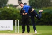 3 September 2020; George Dockrell of Leinster Lightning bowls during the Test Triangle Inter-Provincial Series 2020 match between Leinster Lightning and Northern Knights at Pembroke Cricket Club in Dublin. Photo by Matt Browne/Sportsfile
