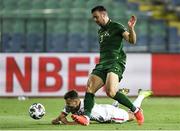 3 September 2020; Enda Stevens of Republic of Ireland in action against Spas Delev of Bulgaria during the UEFA Nations League B match between Bulgaria and Republic of Ireland at Vasil Levski National Stadium in Sofia, Bulgaria. Photo by Alex Nicodim/Sportsfile
