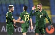 3 September 2020; Conor Hourihane, right, and Aaron Connolly of Republic of Ireland following the UEFA Nations League B match between Bulgaria and Republic of Ireland at Vasil Levski National Stadium in Sofia, Bulgaria. Photo by Alex Nicodim/Sportsfile