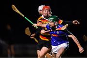 4 September 2020; Niall Ó Muineacháin of Celbridge is tackled by Colum Buggy of Ardclough during the Kildare County Senior Hurling Championship Round 1 match between Ardclough and Celbridge at Kilcock GAA in Kilcock, Kildare. Photo by Piaras Ó Mídheach/Sportsfile