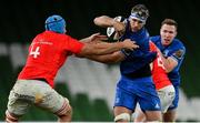 4 September 2020; Caelan Doris of Leinster is tackled by Tadhg Beirne of Munster during the Guinness PRO14 Semi-Final match between Leinster and Munster at the Aviva Stadium in Dublin. Photo by Brendan Moran/Sportsfile