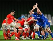 4 September 2020; Conor Murray of Munster clears under pressure from Devin Toner of Leinster during the Guinness PRO14 Semi-Final match between Leinster and Munster at the Aviva Stadium in Dublin. Photo by Ramsey Cardy/Sportsfile
