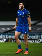 4 September 2020; Robbie Henshaw of Leinster celebrates a turnover during the Guinness PRO14 Semi-Final match between Leinster and Munster at the Aviva Stadium in Dublin. Photo by David Fitzgerald/Sportsfile