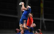 4 September 2020; Ryan Baird of Leinster wins a lineout during the Guinness PRO14 Semi-Final match between Leinster and Munster at the Aviva Stadium in Dublin. Photo by David Fitzgerald/Sportsfile