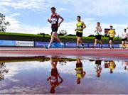 5 September 2020; Matthew Glennon of Mullingar Harriers AC, Westmeath, left, and Darragh Mitchell of North Leitrim AC, second from left, lead the field whilst competing in the Junior Men's 5k Walk event during the Irish Life Health National Junior Track and Field Championships at Morton Stadium in Santry, Dublin. Photo by Sam Barnes/Sportsfile