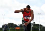 5 September 2020; Jordan Cunningham of City of Lisburn AC, Down, competing in the Junior Men's Shot Put event during the Irish Life Health National Junior Track and Field Championships at Morton Stadium in Santry, Dublin. Photo by Sam Barnes/Sportsfile