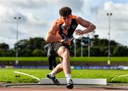 5 September 2020; Sean Carolan of Nenagh Olympic AC, Tipperary, on his way to winning the Junior Men's Shot Put event during the Irish Life Health National Junior Track and Field Championships at Morton Stadium in Santry, Dublin. Photo by Sam Barnes/Sportsfile