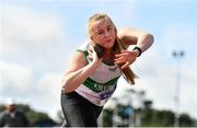 5 September 2020; Ciara Sheehy of Emerald AC, Limerick, on her way to winning the Junior Women's Shot Put event during the Irish Life Health National Junior Track and Field Championships at Morton Stadium in Santry, Dublin. Photo by Sam Barnes/Sportsfile