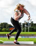 5 September 2020; Ciara Sheehy of Emerald AC, Limerick, on her way to winning the Junior Women's Shot Put event during the Irish Life Health National Junior Track and Field Championships at Morton Stadium in Santry, Dublin. Photo by Sam Barnes/Sportsfile