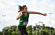 5 September 2020; Aine O'Sullivan of Cushinstown AC, Meath, competing in the Junior Women's Shot Put event during the Irish Life Health National Junior Track and Field Championships at Morton Stadium in Santry, Dublin. Photo by Sam Barnes/Sportsfile